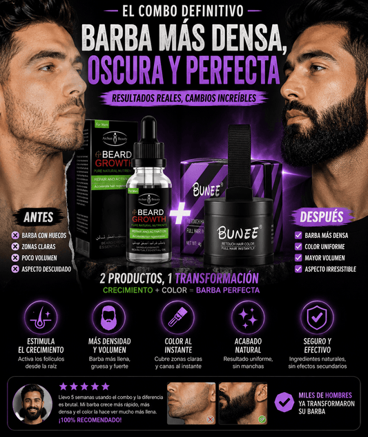 🔥 PACK BARBA PERFECTA™ Crecimiento + color + densidad en una sola rutina