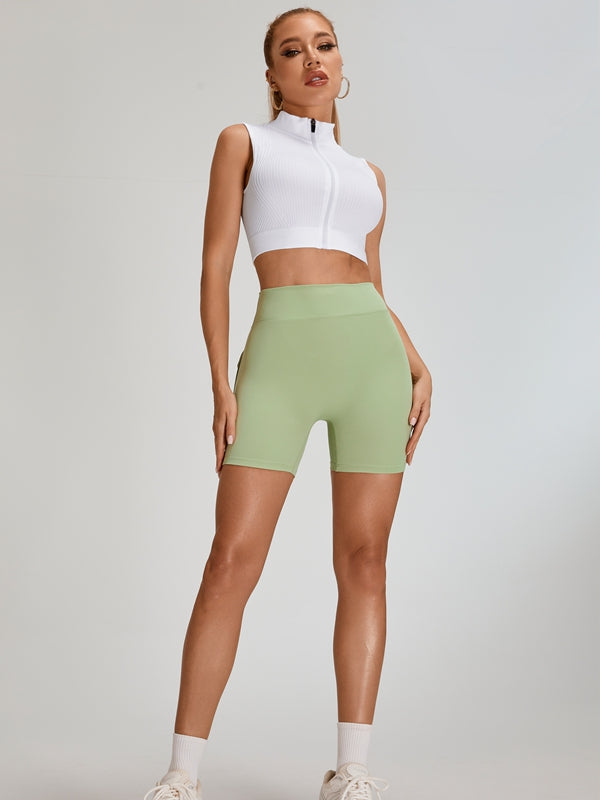 ZASUWA Female Deep V Back Pocket Scrunch Bum Zipper Short Tracksuit