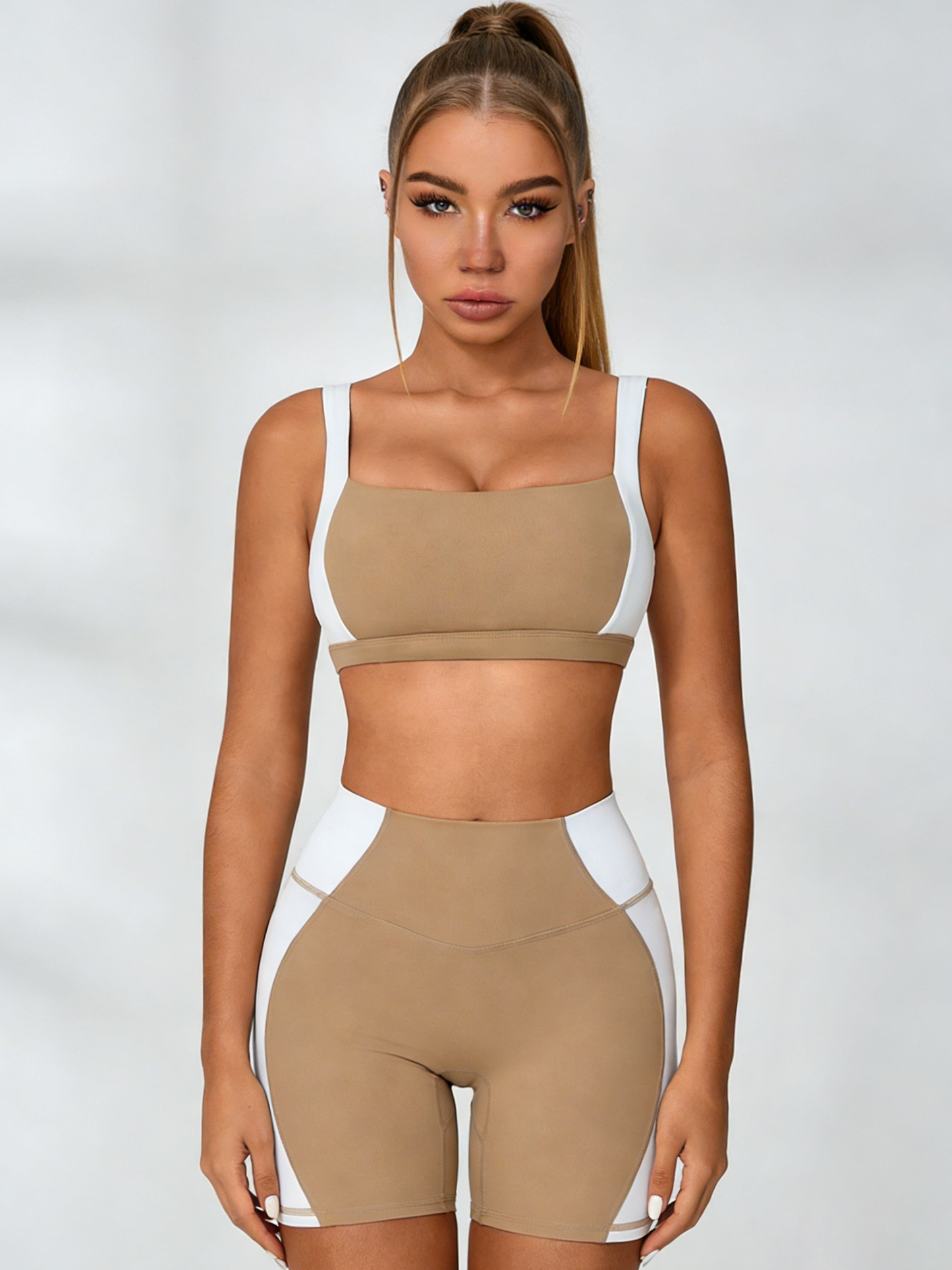 ZASUWA Female Contrast Color Short Tracksuit
