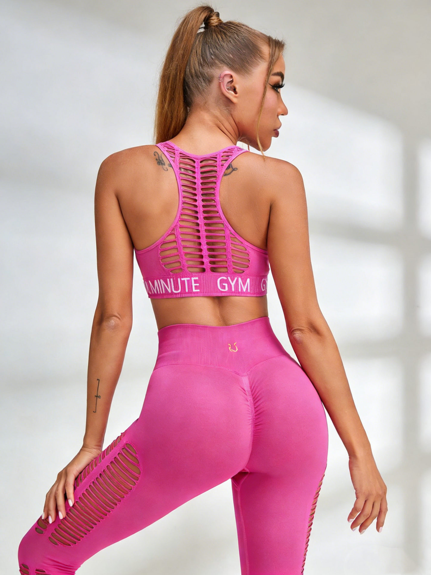 ZASUWA Female Sexy Hollow Out Print Tracksuit