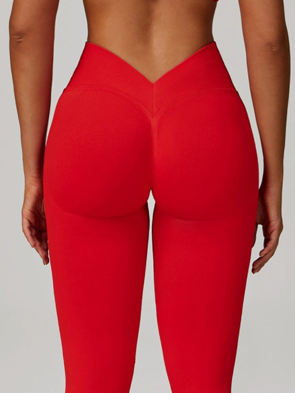 ZASUWA Female Deep V Back Seamless High-rise Short Tracksuit
