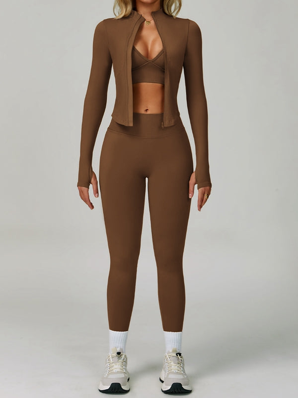 ZASUWA Female Deep V Back Seamless High-rise Tracksuit