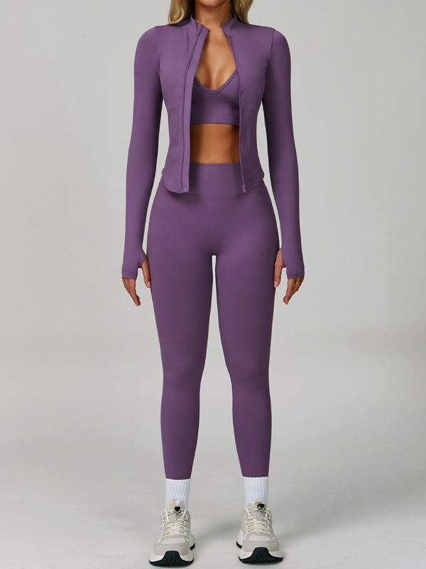 ZASUWA Female Deep V Back Seamless High-rise Tracksuit