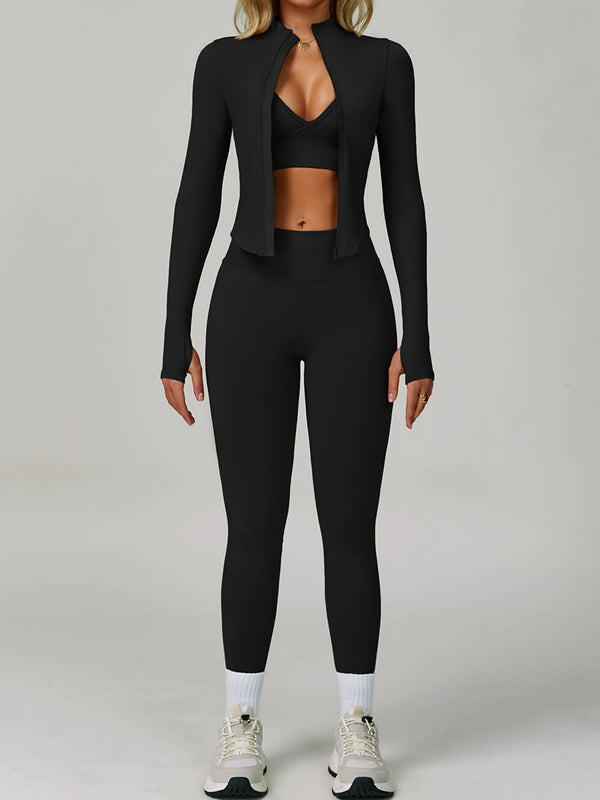 ZASUWA Female Deep V Back Seamless High-rise Tracksuit