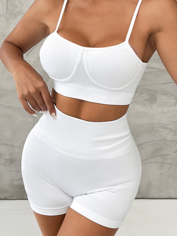 ZASUWA Female Ribbed Push-up Short Tracksuit